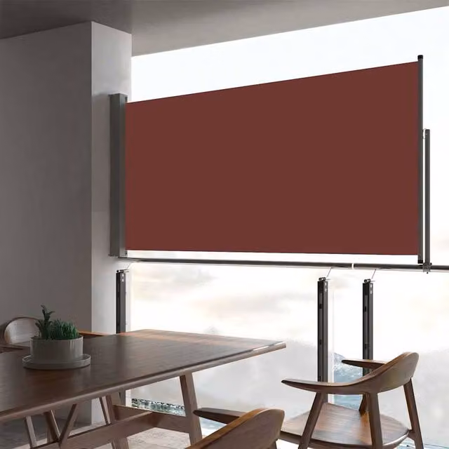 Berkfield Home Patio Retractable Side Awning in Brown, W/D/H: 300 x 80 x 80 cm