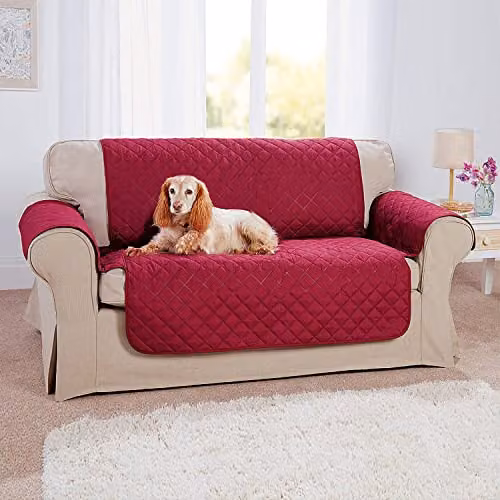 Coopers of Stortford Reversible Quilted Armchair Cover in Brown – 2
