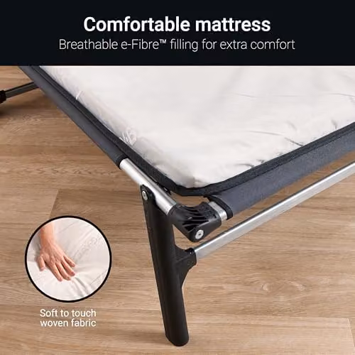Jay-Be Silver Metal Compact Folding Bed with Mattress, W/D/H: 120 x 200 cm – 3