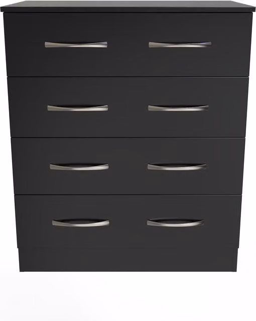 Ready Assembled 2 U Hampshire 4 Drawer Chest in Black – 1