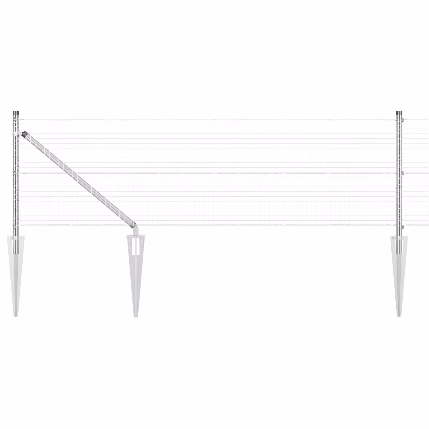 Berkfield Home Galvanised Steel Welded Wire Fence with 7 Spike Posts, Silver, W: 0.6 m, L: 10 m – 2