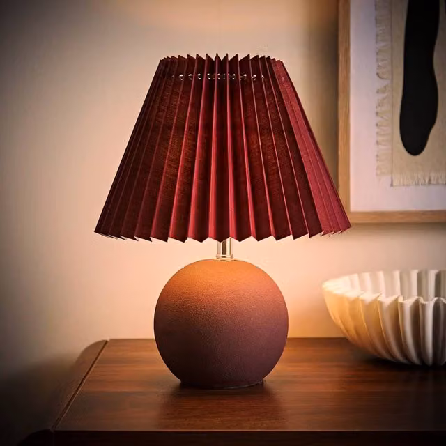 Beattie Origami Ceramic Table Lamp in Red