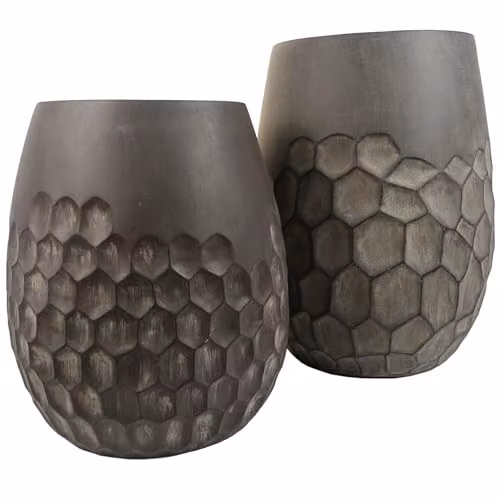 Leaf Honeycomb Geometric Composite Plant Pot in Green, W/D/H: 32 x 32 x 27 cm – 3