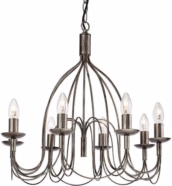 Firstlight Regency 8 Light Antique Silver Chandelier with E14 Base