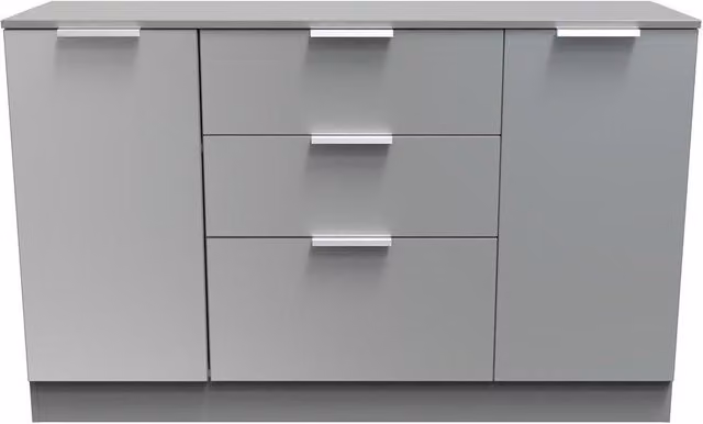 2 U Dover Ready Assembled 2 Door 3 Drawer Sideboard in Dark Grey