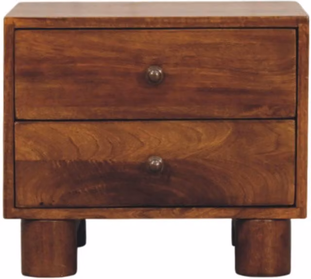 Artisan Furniture Modern Mango Wood Nightstand in Brown