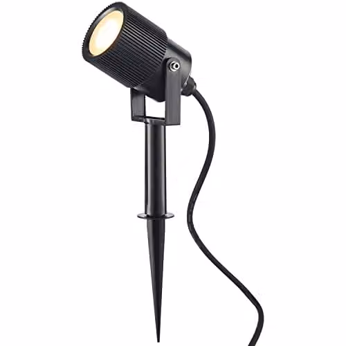 Loops Dimmable 5W GU10 LED Outdoor Ground Spike Spotlight in Black and Transparent – 1
