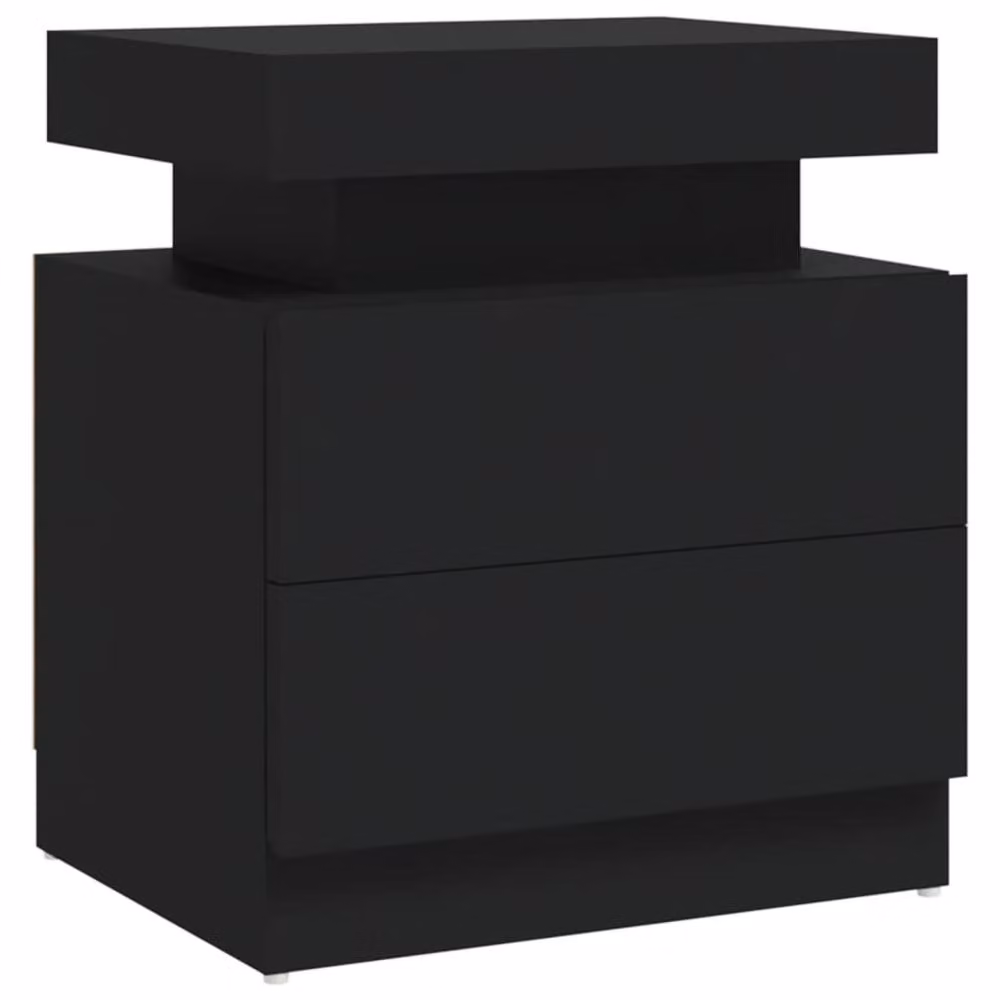Berkfield Home Modern Black Bedside Cabinet W/D/H: 45 x 35 x 52 cm – 3