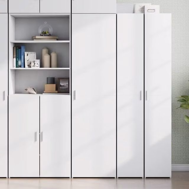 Berkfield Home White Highboard in MDF, W/D/H: 50 x 42.5 x 185 cm