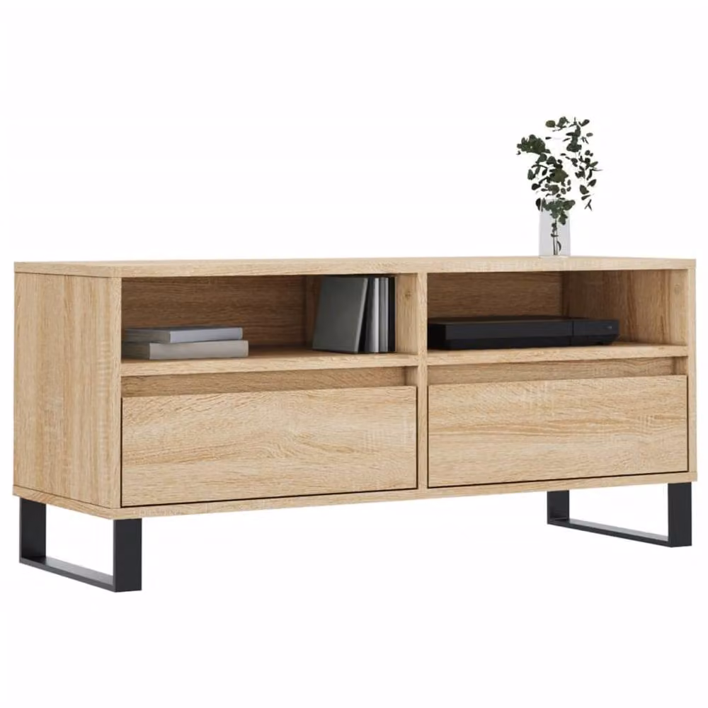 Berkfield Home Modern TV Cabinet in Sonoma Oak, Light Brown, W: 100 cm, D: 34.5 cm, H: 44.5 cm – 3