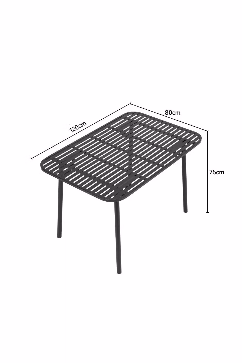 Living and Home Modern Matt Black Metal Drop Leaf Outdoor Garden Dining Table – 2