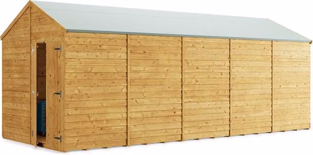 BillyOh Switch Overlap Apex Wooden Shed in Brown with Double Doors and Gable Roof