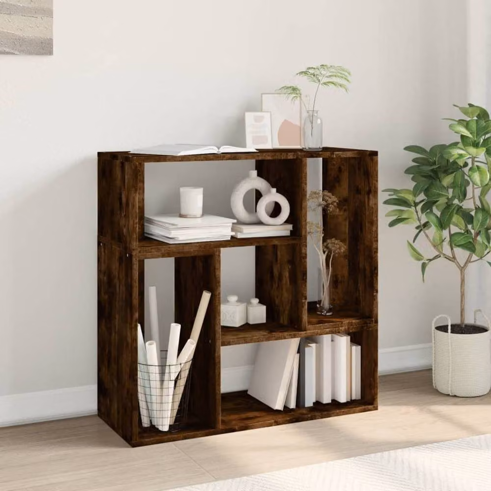 Berkfield Home Set of 2 Modern Smoked Oak TV Cabinets in Brown, W/D/H: 75 x 30 x 50 cm – 3