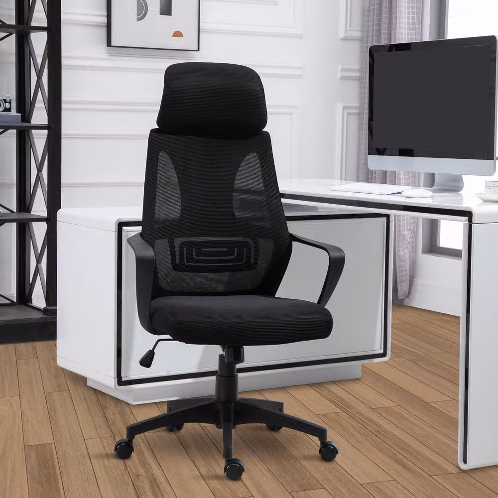 Rolipo Ergonomic High Back Mesh Office Chair with Headrest and Armrests in Black – 4