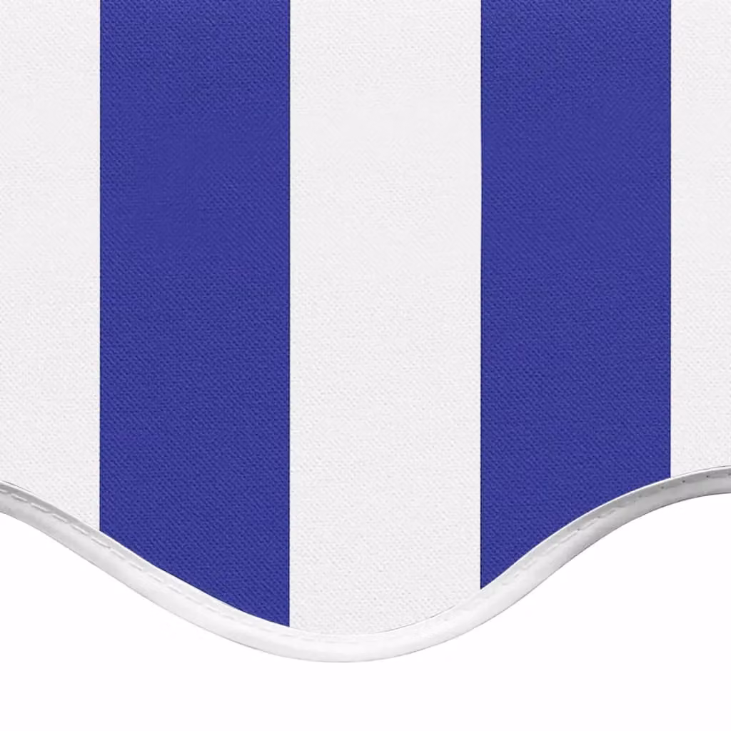 Berkfield Home Replacement Awning Fabric in Blue and White, W/D/H: 6 x 3.5 m – 3
