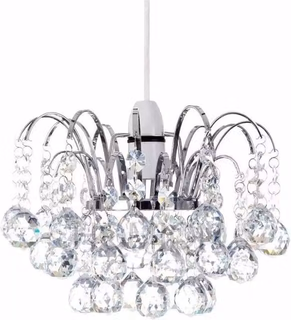 SPETLEK Clear Acrylic Sphere Ceiling Pendant Light Shade with Chrome Details – 1