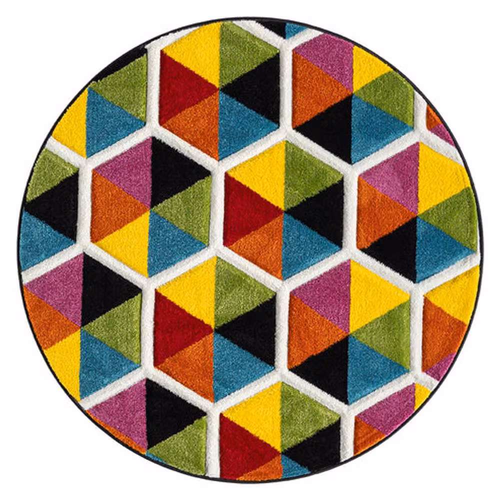 Ultimate Rug Collection Spectra Carved Heatset Geometric Multicolour Machine Woven Rectangular Rug W: 120 cm, L: 170 cm – 4