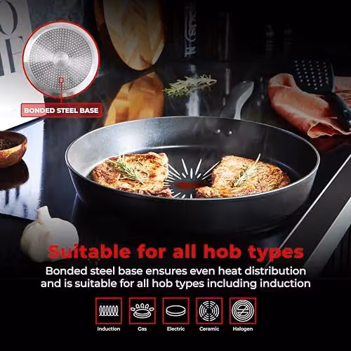 Tower SmartStart Forged 5 Piece Non-Stick Cookware Set in Black – 6