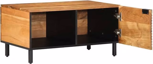 Berkfield Home Solid Wood Acacia Coffee Table in Brown, W/D/H: 80 x 50 x 40 cm – 1