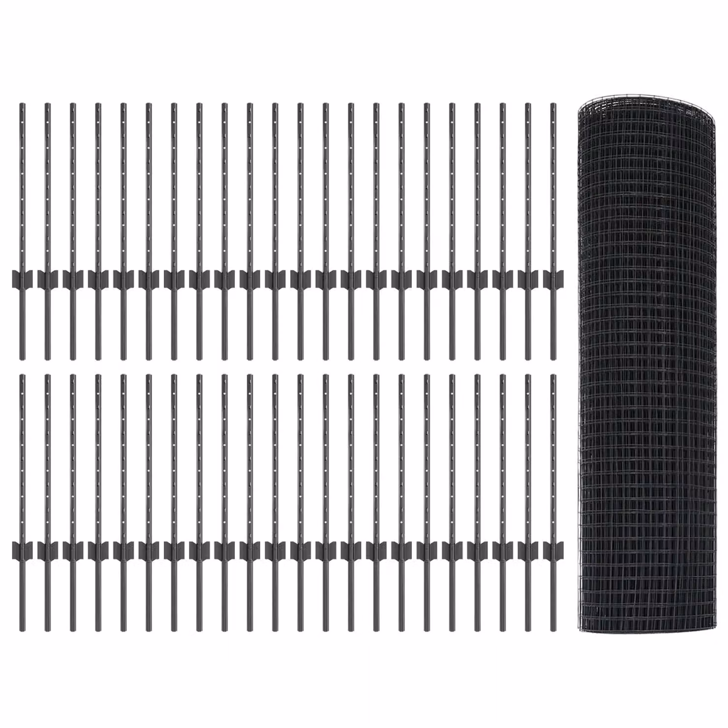 Berkfield Home Grey Steel Welded Wire Fence with 44 U-Profile Posts, W: 0.6 m, L: 100 m – 3