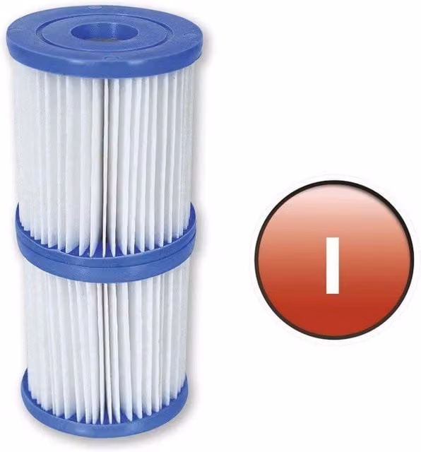 Bestway Type 1 Pool Filter Cartridges, 10 Pack, White, W: 8 cm, D: 9 cm