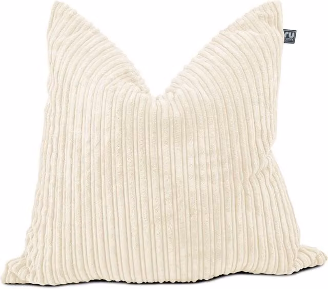 rucomfy Jumbo Cord Bean Bag Floor Cushion in Ivory with Removable Cover