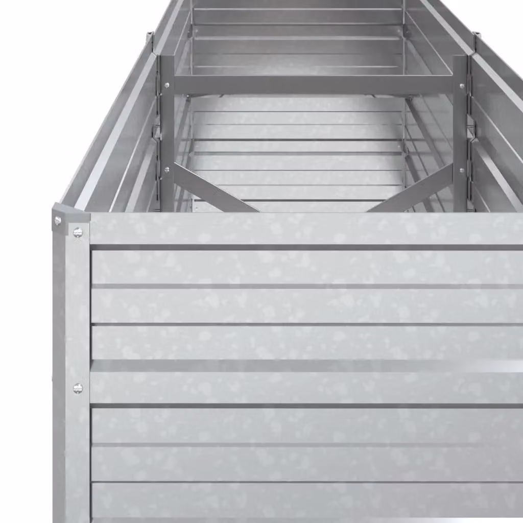 Berkfield Home Garden Galvanised Steel Raised Bed in Silver, W/D/H: 160 x 40 x 45 cm – 3