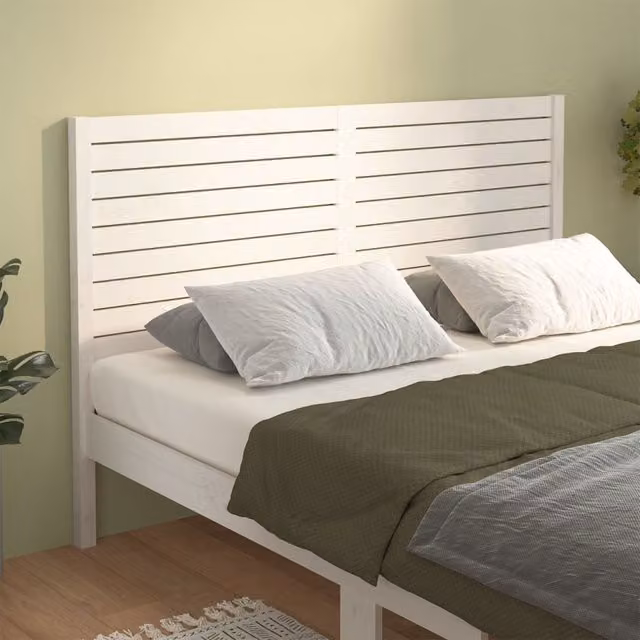 Berkfield Home White Solid Wood Pine Bed Headboard, W: 186 cm, D: 4 cm, H: 100 cm – 1