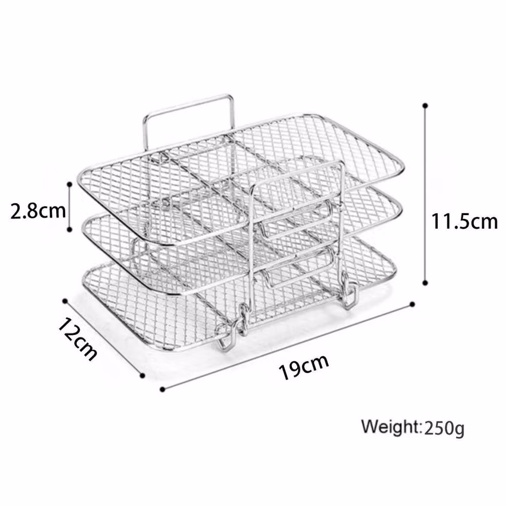 EONLION Stainless Steel 3-Tier Air Fryer Rack in Silver – 2