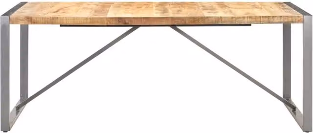 Berkfield Home Rectangular Dining Table in Brown Solid Rough Mango Wood, W/D/H: 200 x 100 x 75 cm – 1