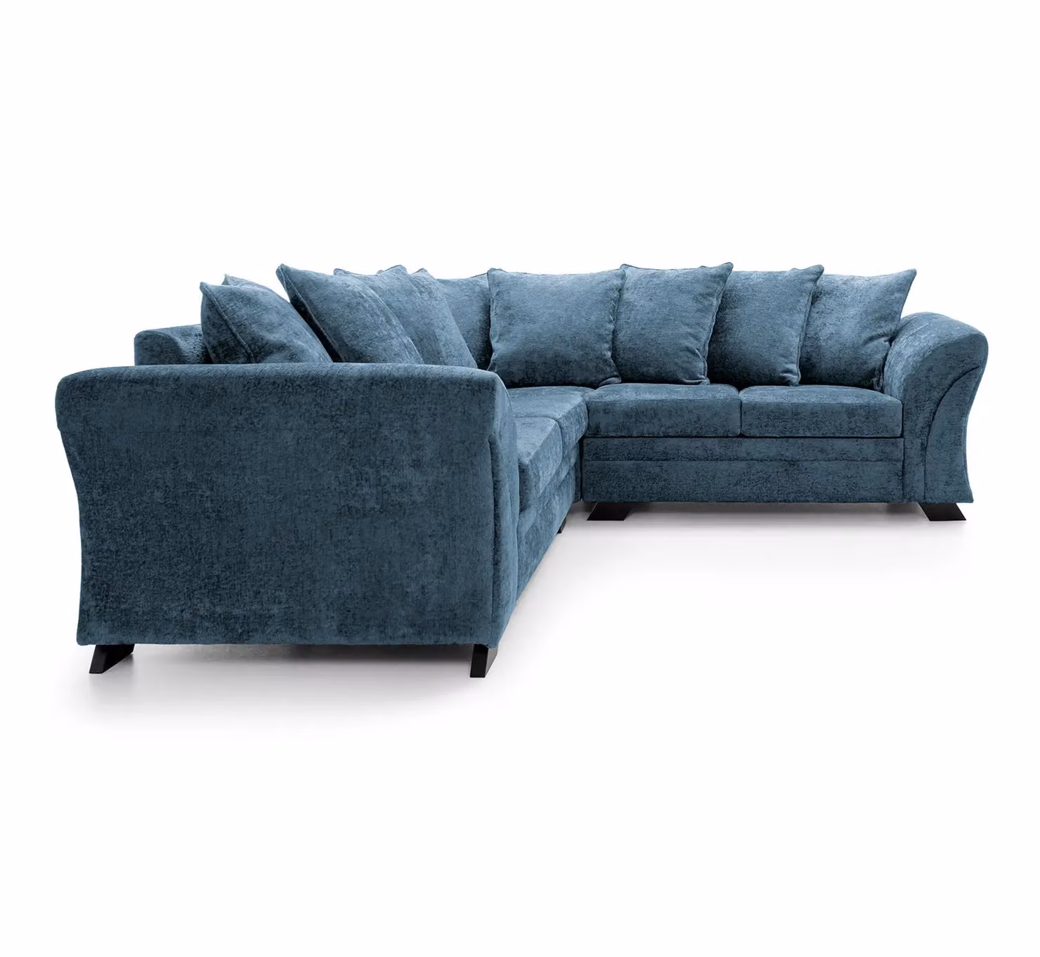 Abakus Direct Farrow Left Facing Corner Sofa in Blue Crushed Chenille W/D/H: 230 x 85 x 85 cm – 2
