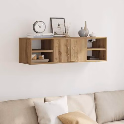 vidaXL Artisan Oak Wall Cabinet, Brown, W: 101 cm, D: 30 cm, H: 29 cm – 2