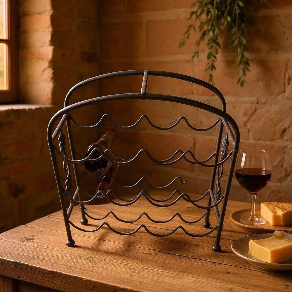 Minster 12 Bottle Wine Holder in Black Cast Iron, W/D/H: 40 x 15 x 40 cm – 2