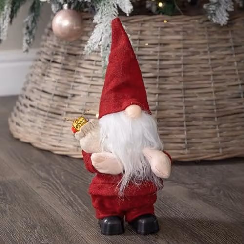 Samuel Alexander 35cm Battery Operated Musical Walking Christmas Gonk Decoration in Red