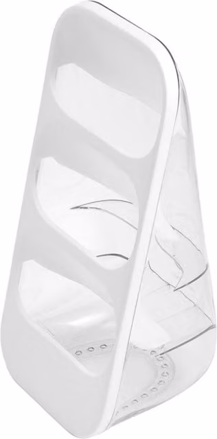 Livingandhome White Plastic 3-Compartment Freestanding Utensil Holder