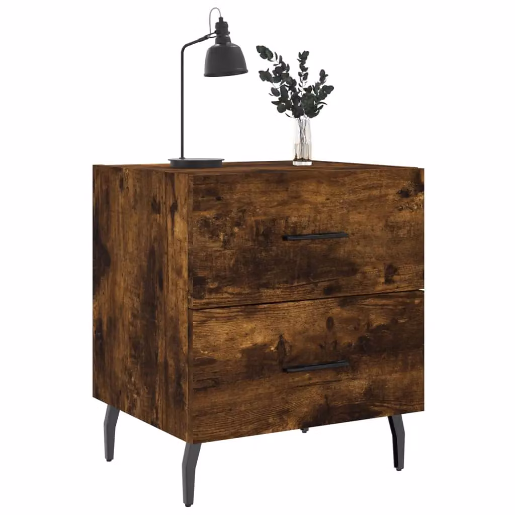 Berkfield Home Bedside Cabinet in Smoked Oak Brown, W/D/H: 40 x 35 x 47.5 cm – 3