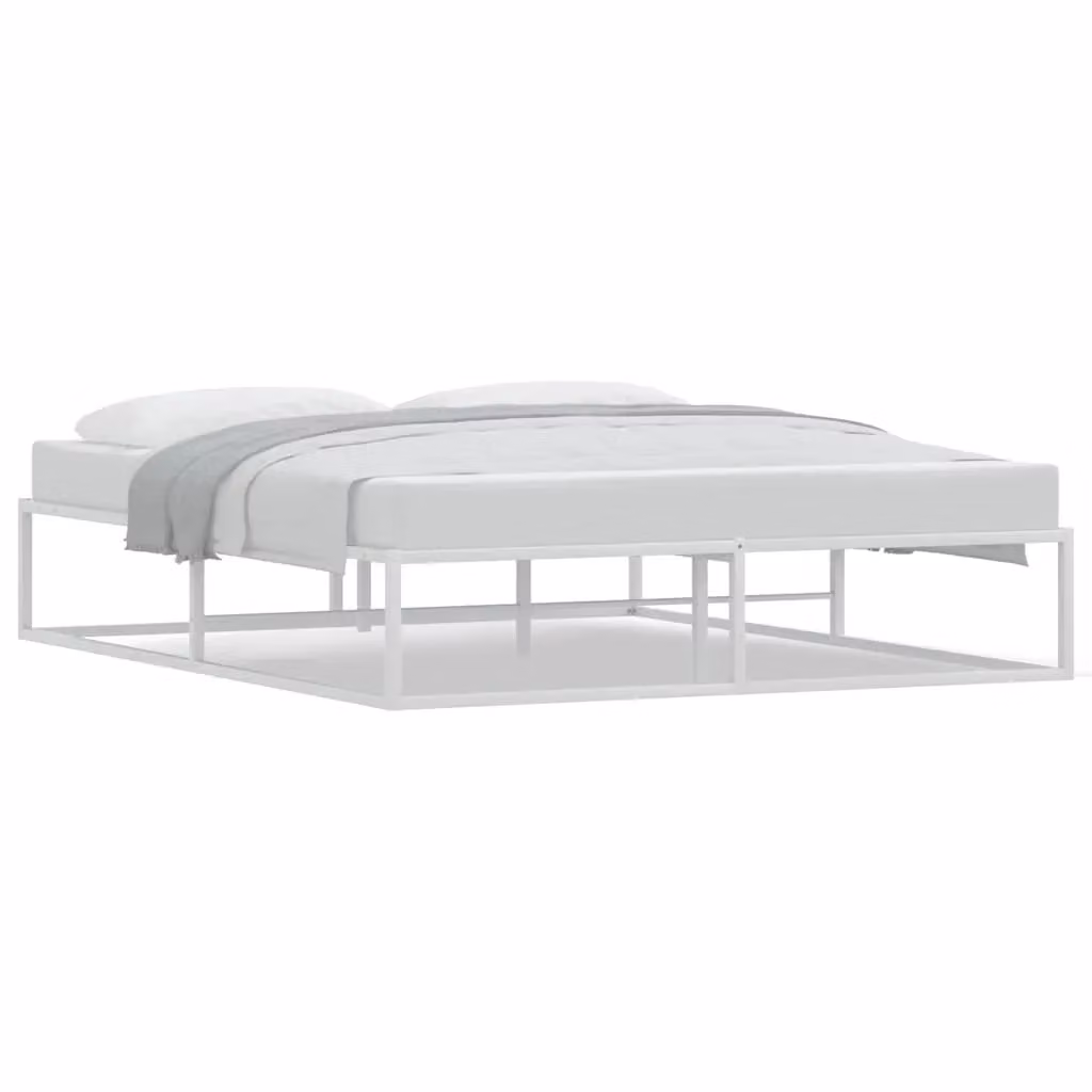 Berkfield Home Metal Bed Frame in White, W/D/H: 160 x 200 cm – 2