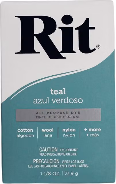 Rit All Purpose Fabric Natural Dye Powder 32g Sachet in Petrol Green Teal