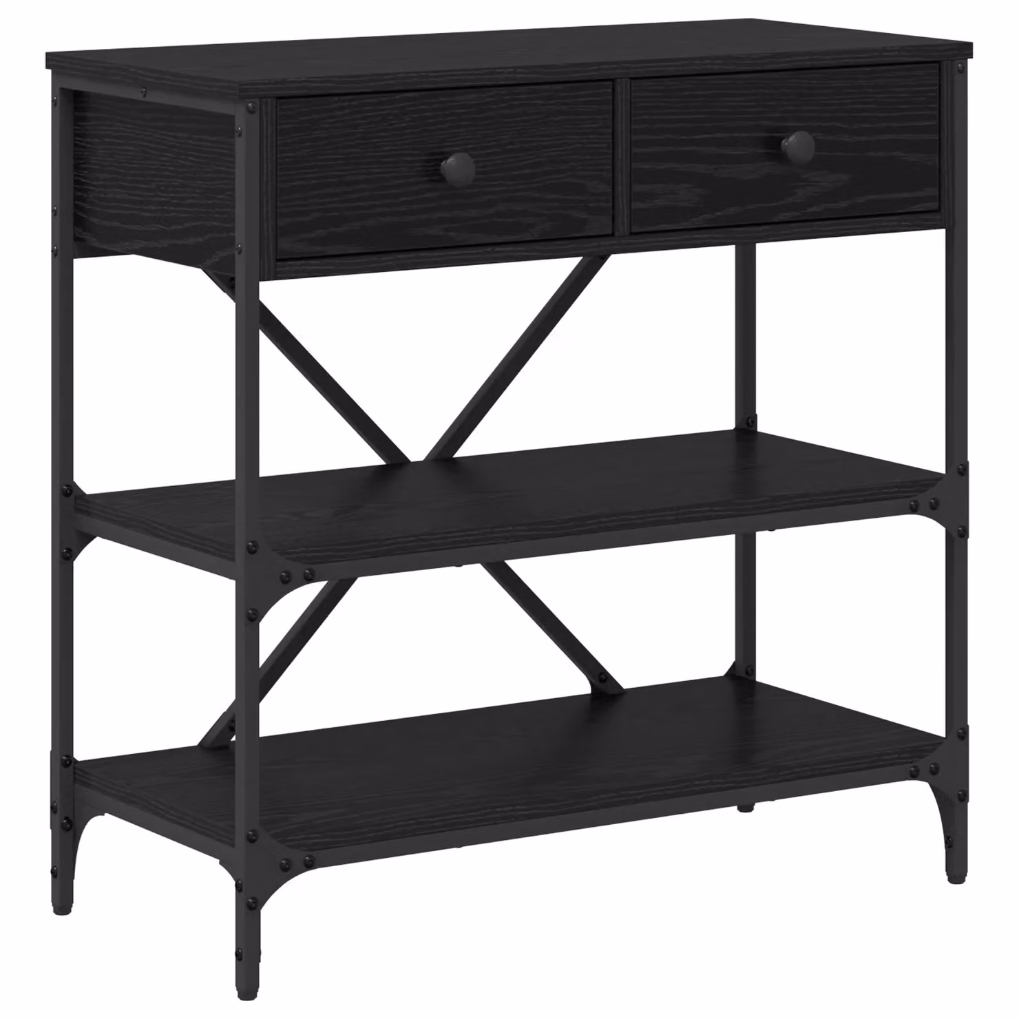 Berkfield Modern Black Oak Console Table, W/D/H: 75 x 34.5 x 75 cm – 2