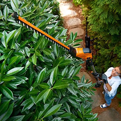 WORX WG252E 20V PowerShare Cordless Reciprocating Pole Hedge Trimmer, 45cm, Black and Orange – 2