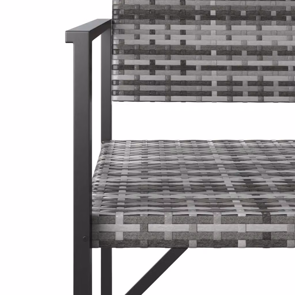 Berkfield Home 2-Seater Grey Poly Rattan and Steel Garden Bench – 4