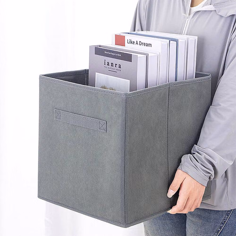 YnysTec Grey Fabric Clothes Storage Bags with Lid for Wardrobe and Closet Organising – 2