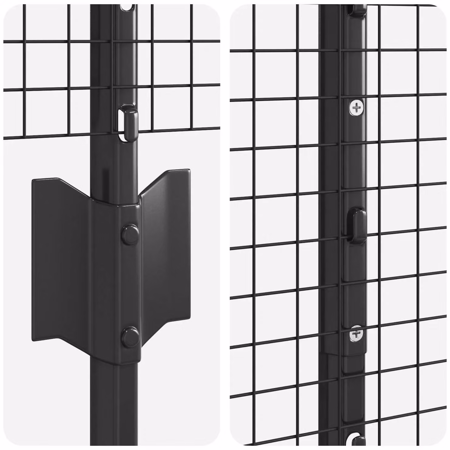 Berkfield Home Set of 2 Grey Metal Welded Wire Fencing – 3