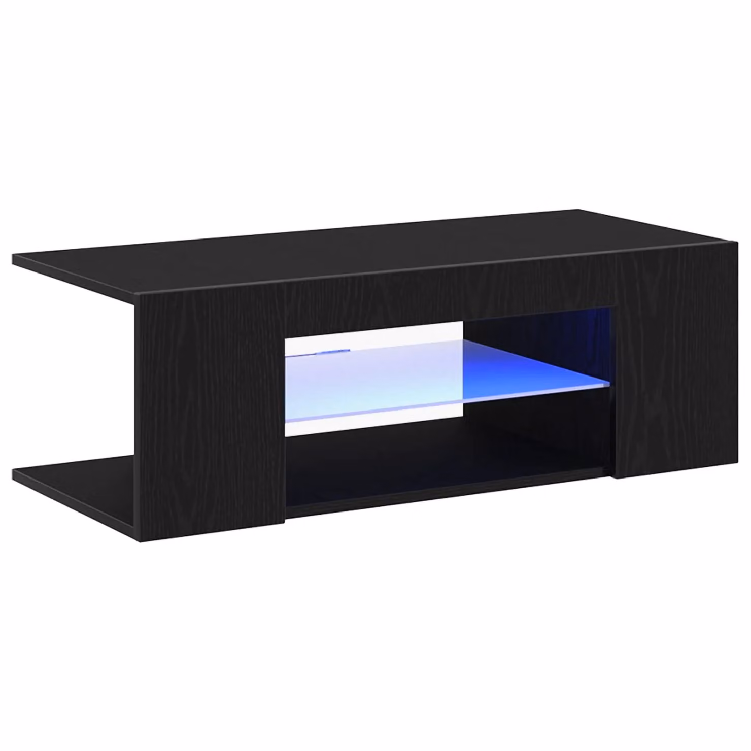 Berkfield Home Modern TV Cabinet with Integrated LED Lights in Black Oak, W/D/H: 90 x 39 x 30 cm – 2