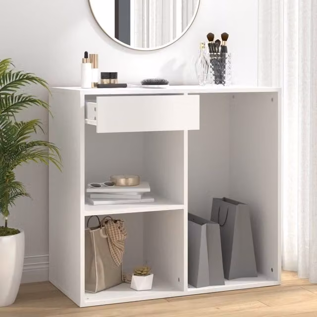 Berkfield Home White Cosmetic Cabinet in Matt MDF, W/D/H: 80 x 40 x 75 cm – 1