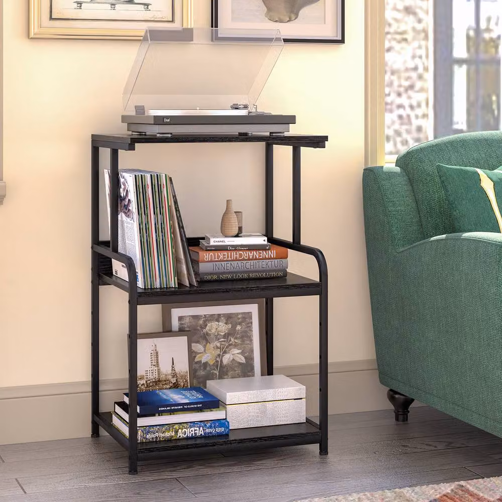 Huhote 3-Tier Rolling Printer Stand with Adjustable Shelves in Black – 7