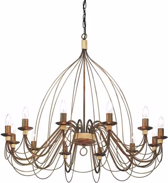 Ideal Lux Corte 12 Light Chandelier in Brown Metal with E14 Base
