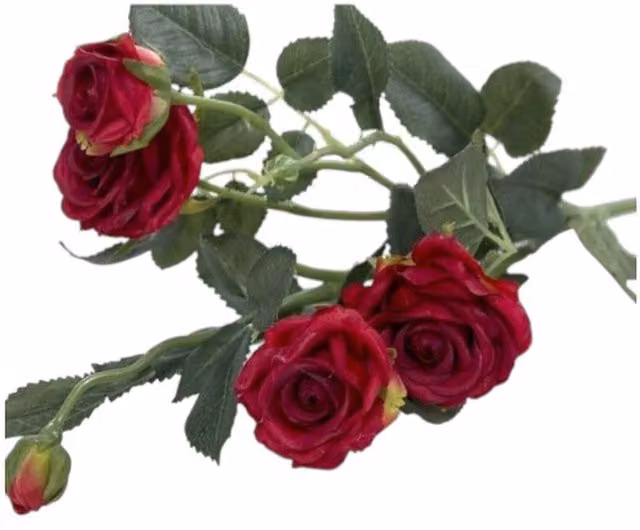 Kingsbury Gifts Artificial Camelot Garden Rose Spray, Red and Green, Height: 70 cm