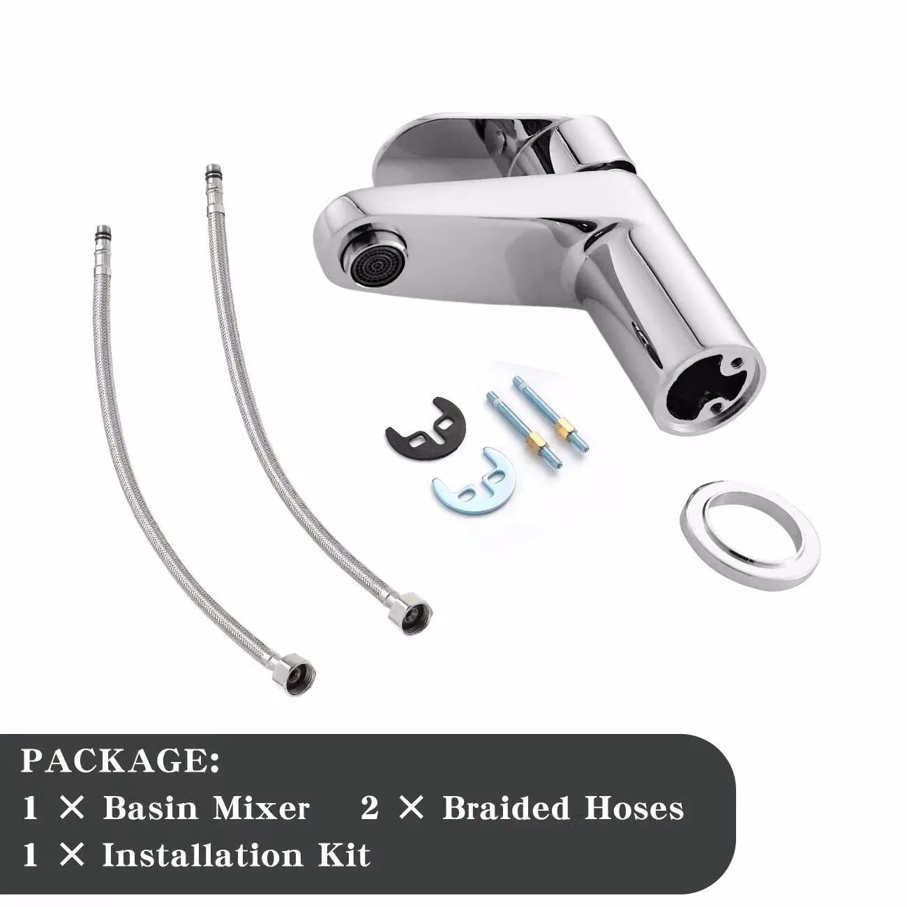 BATHWEST Single Lever Basin Mixer Tap in Brushed Chrome Silver – 5