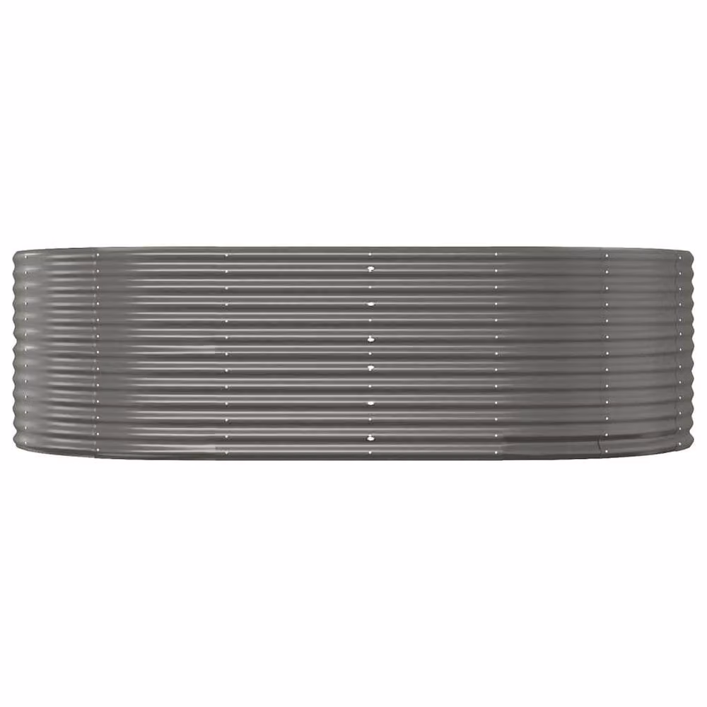 Berkfield Home Garden Grey Powder-coated Steel Raised Bed W/D/H: 212 x 140 x 68 cm – 2